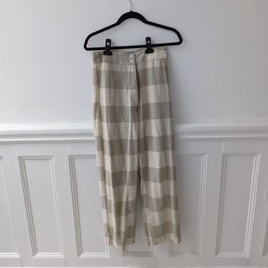 Ali Golden Silk Fly Front Plaid Pants